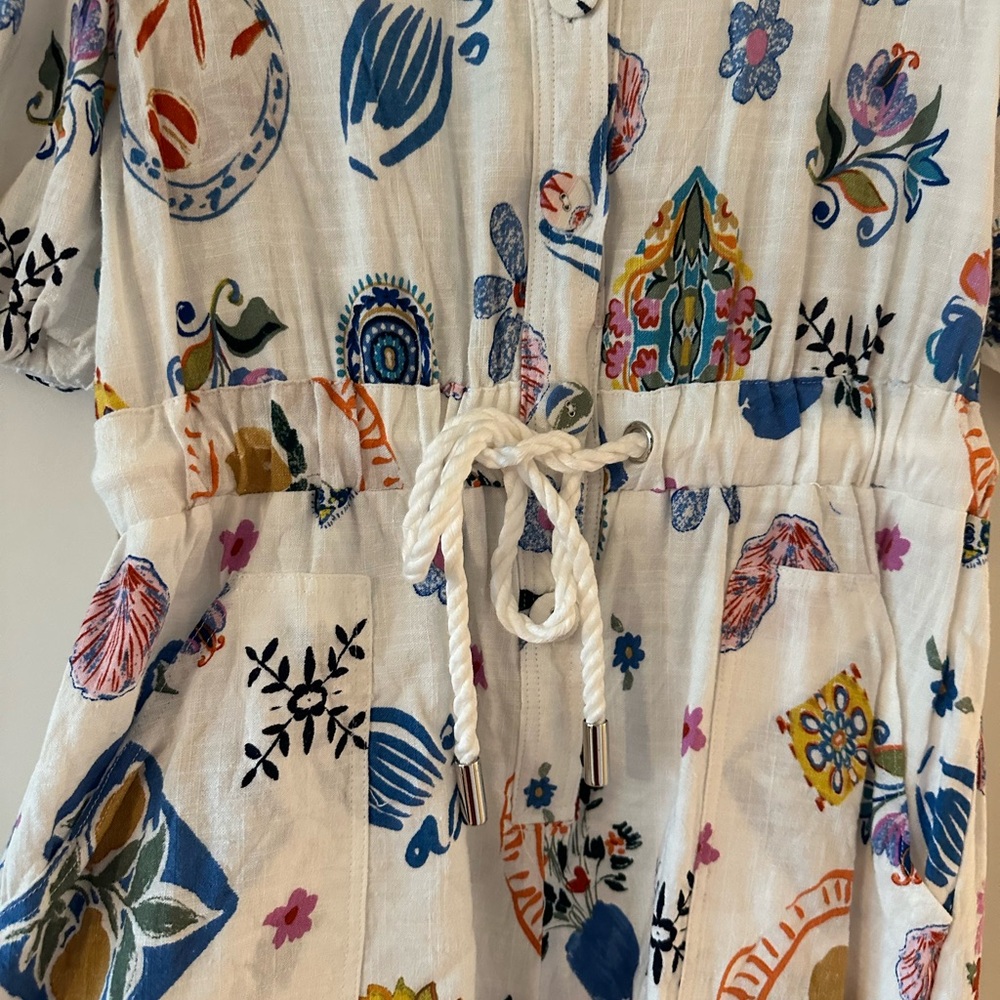 Colorful Patterned Button-Up Romper - Picture 3 of 7